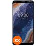 Mobigear Premium Nokia 9 PureView Glazen Screenprotector - Case Friendly - Zwart (3-Pack)