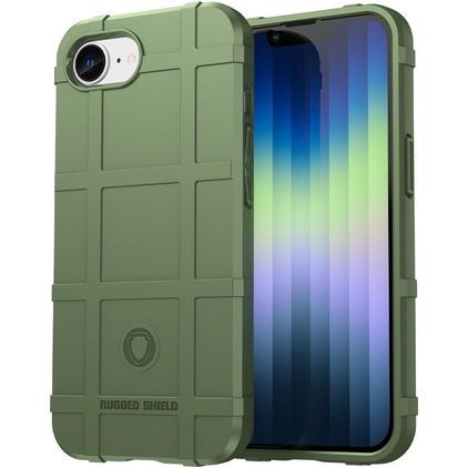 Mobigear Rugged Shield iPhone 17e Hoesje Flexibel TPU Backcover Shockproof - Groen