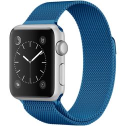 Mobigear Color Loop Milanese Apple Watch Bandje Magneetsluiting - 42/41/40/38 mm - Donkerblauw
