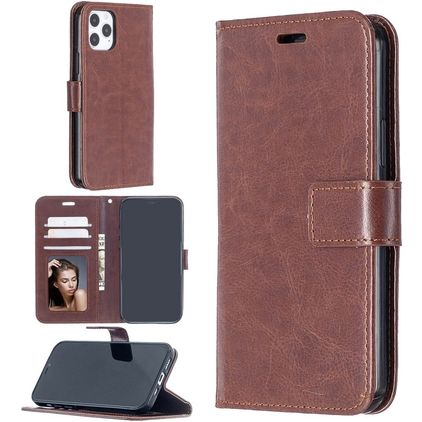 Mobigear Wallet iPhone 12 Hoesje Bookcase Portemonnee - Bruin