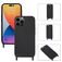 Mobigear Lanyard iPhone 14 Pro Max Siliconen Hoesje met koord - Zwart