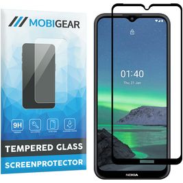 Mobigear Premium Nokia 1.4 Glazen Screenprotector - Case Friendly - Zwart