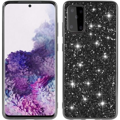Mobigear Glitter Samsung Galaxy S20 Hoesje Hardcase Backcover - Zwart