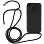 Mobigear Lanyard iPhone 14 Pro Max Siliconen Hoesje met koord - Zwart