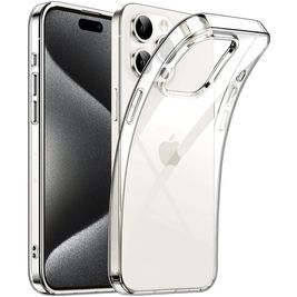 Mobigear Basics Doorzichtig iPhone 15 Pro Hoesje Flexibel TPU Backcover - Transparant
