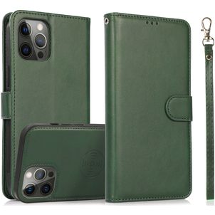 Mobigear Wallet iPhone 16 Pro Max Hoesje Uitneembare 2in1 Bookcase Portemonnee - Groen