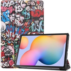 Mobigear Tri-Fold Samsung Galaxy Tab S6 Lite Hoes Bookcase - Graffiti