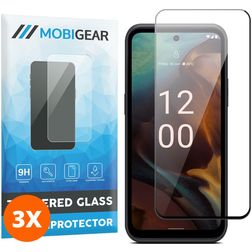 Mobigear Premium Nokia XR21 Glazen Screenprotector - Case Friendly - Zwart (3-Pack)