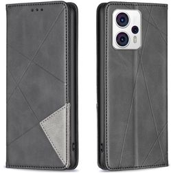 Mobigear Rhombus Slim Motorola Moto G23 Hoesje Bookcase - Zwart