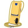 Mobigear Lanyard Card iPhone 16 Plus Siliconen Hoesje met koord en Pasjeshouder - Geel