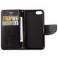 Mobigear Flowers iPhone SE (2020) Hoesje Bookcase Portemonnee - Zwart