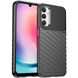 Mobigear Groove Samsung Galaxy A24 Hoesje Flexibel TPU Backcover - Zwart
