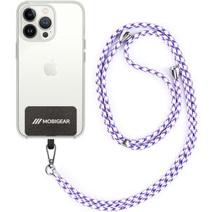 Mobigear Lanyard Universeel Telefoonkoord Verstelbaar - Paars / Wit