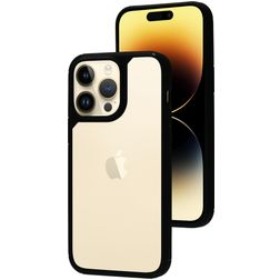 Mobiparts Rugged Clear iPhone 14 Pro Max Hoesje Hardcase Backcover Shockproof - Transparant / Zwart