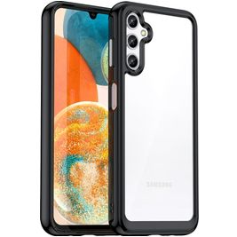 Mobigear Crystal Samsung Galaxy A14 Hoesje Hardcase Backcover - Transparant / Zwart