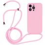 Mobigear Lanyard iPhone 14 Pro Siliconen Hoesje met koord - Roze