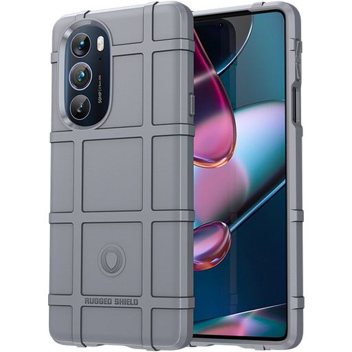 Mobigear Rugged Shield Motorola Edge 30 Pro Hoesje Flexibel TPU Backcover Shockproof - Grijs