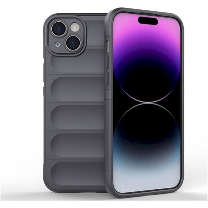 Mobigear Bumpy iPhone 15 Plus Hoesje Flexibel TPU Backcover - Charcoal