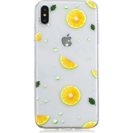 Mobigear Design iPhone XS Max Hoesje Flexibel TPU Backcover - Lime