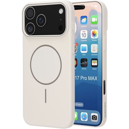 Mobiparts Slim Line iPhone 17 Pro Max MagSafe Hoesje Hardcase Backcover - Off White