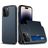 Mobigear Card iPhone 15 Pro Hoesje Hardcase Backcover Shockproof met Pasjeshouder - Donkerblauw