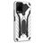 Mobigear Armor Stand Vivo Y21s Hoesje Hardcase Backcover Shockproof met Standaard - Zilver