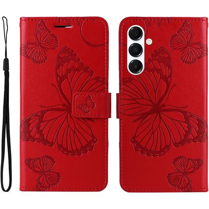 Mobigear Butterfly Samsung Galaxy A26 Hoesje Bookcase Portemonnee - Rood