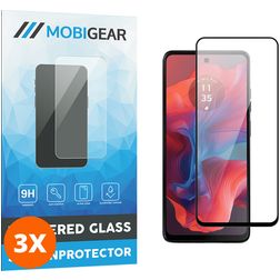 Mobigear Premium Motorola Moto G04 Glazen Screenprotector - Case Friendly - Zwart (3-Pack)