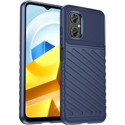 Mobigear Groove POCO M5 Hoesje Flexibel TPU Backcover - Blauw