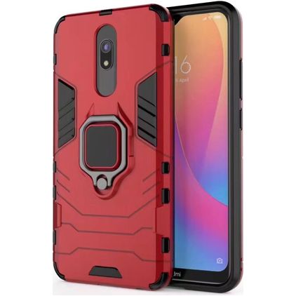 Mobigear Armor Ring Xiaomi Redmi 8 Hoesje Hardcase Backcover Shockproof met Ringhouder - Rood
