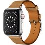 Mobigear Torino Leren Apple Watch Bandje Gespsluiting - 42/41/40/38 mm - Bruin