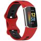 Mobigear Sport Dual Siliconen Fitbit Charge 5 Bandje Druksluiting - Zwart / Rood
