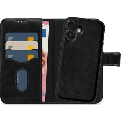Mobilize MagSafe Gelly Wallet iPhone 16 MagSafe Hoesje Uitneembare 2in1 Bookcase Portemonnee - Zwart