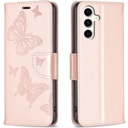 Mobigear Butterfly Samsung Galaxy S23 FE Hoesje Bookcase Portemonnee - Roségoud