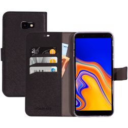Mobiparts Saffiano Wallet Samsung Galaxy J4 Plus Hoesje Bookcase Portemonnee - Zwart