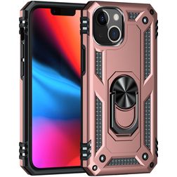 Mobigear Armor Ring iPhone 13 Mini Hoesje Hardcase Backcover Shockproof met Ringhouder - Roségoud