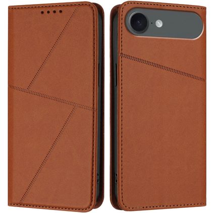 Mobigear Frosted Flip iPhone Air Hoesje Bookcase Portemonnee - Bruin