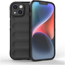 Mobigear Bumpy iPhone 15 Hoesje Flexibel TPU Backcover - Zwart