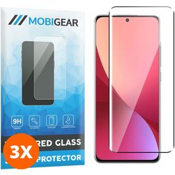 Mobigear Premium Xiaomi 12 Glazen Screenprotector - Case Friendly - Zwart (3-Pack)