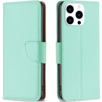 Mobigear Excellent iPhone 16 Pro Hoesje Bookcase Portemonnee - Groen