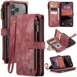 CaseMe C30 iPhone 17 Pro Max Hoesje Bookcase Portemonnee - Rood
