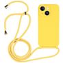 Mobigear Lanyard iPhone 14 Plus Siliconen Hoesje met koord - Geel