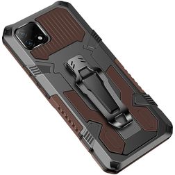 Mobigear Armor Stand Realme C21 Hoesje Hardcase Backcover Shockproof met Standaard - Bruin