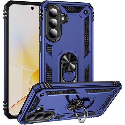 Mobigear Armor ring Samsung Galaxy A57 Hoesje Hardcase Backcover Shockproof met Ringhouder - Blauw