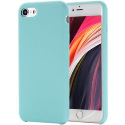 Mobigear Rubber Touch iPhone SE (2022) Siliconen Hoesje Backcover - Turquoise