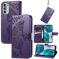 Mobigear Butterfly Motorola Moto G52 Hoesje Bookcase Portemonnee - Paars