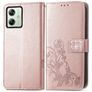 Mobigear Clover Motorola Moto G54 Hoesje Bookcase Portemonnee - Roségoud