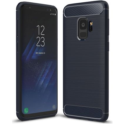 Mobigear Brushed Slim Samsung Galaxy S9 Hoesje Flexibel TPU Backcover - Blauw