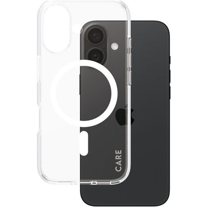 CARE by PanzerGlass Flagship iPhone 16 MagSafe Hoesje Hardcase Backcover - Transparant / Wit