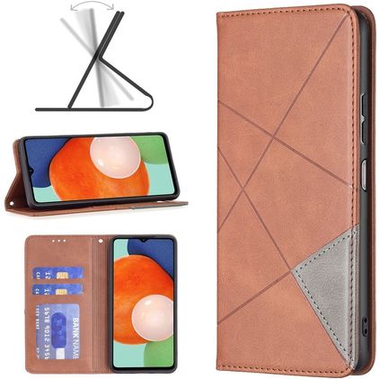 Mobigear Rhombus Slim Samsung Galaxy A13 4G Hoesje Bookcase - Bruin